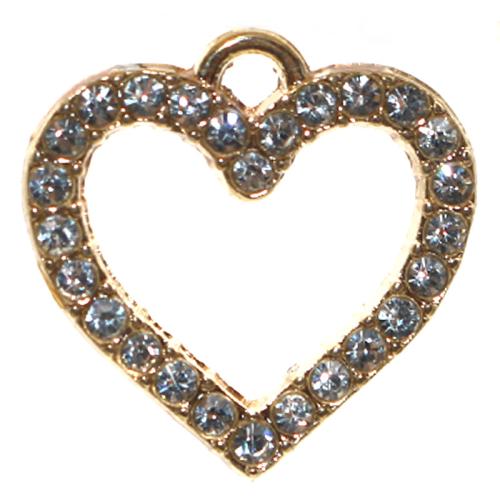 Zinc Alloy Rhinestone Pendants, plated, DIY & with rhinestone, golden [