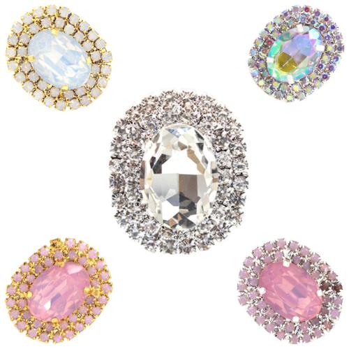 Zinc Alloy Costume Accessories, with Glass & Acrylic, plated, DIY & with rhinestone [