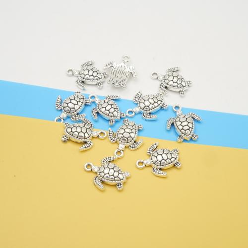 Zinc Alloy Animal Pendants, Turtle, antique silver color plated, DIY 