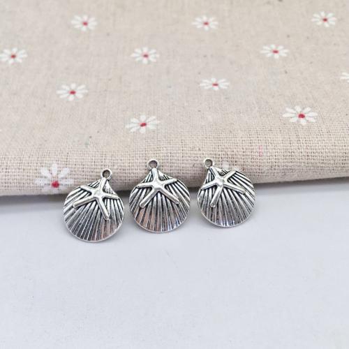 Zinc Alloy Jewelry Pendants, Shell, antique silver color plated, DIY 