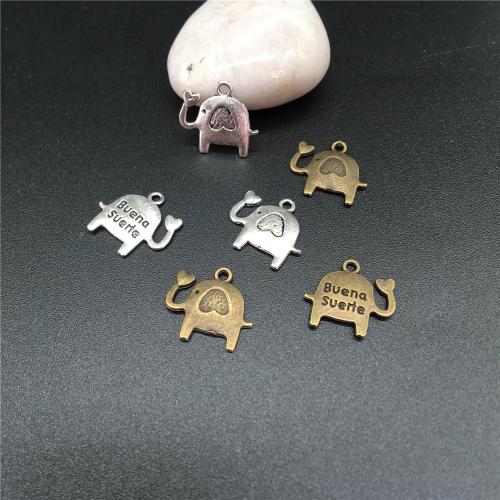 Zinc Alloy Animal Pendants, Elephant, plated, DIY 