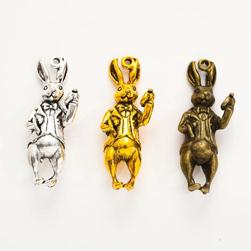 Zinc Alloy Animal Pendants, Rabbit, plated, DIY 