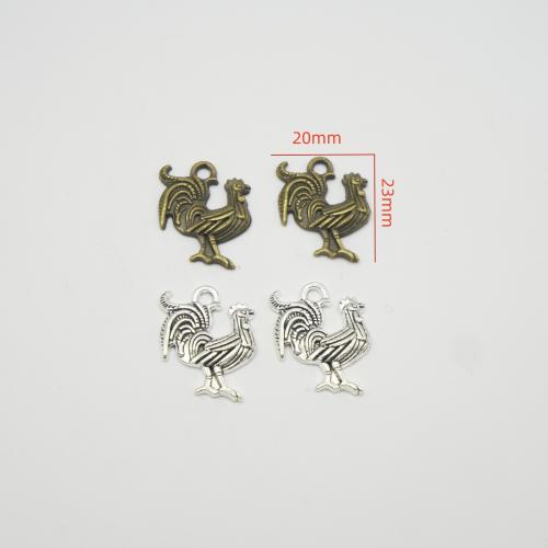 Zinc Alloy Animal Pendants, Chicken, plated, DIY 