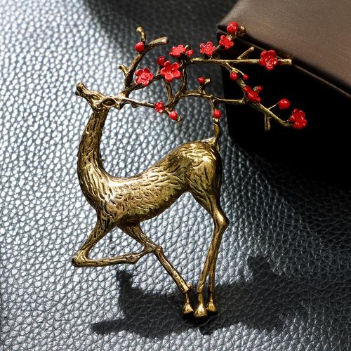 Zinc Alloy Jewelry Brooch, Deer, fashion jewelry & for woman 