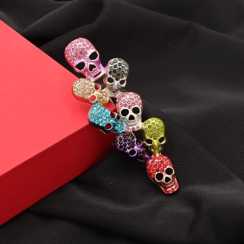 Halloween Brooch, Zinc Alloy, Skull, fashion jewelry & for woman & with rhinestone 