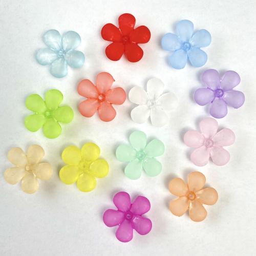 Frosted Acrylic Beads, Flower, DIY 23mm, Approx 