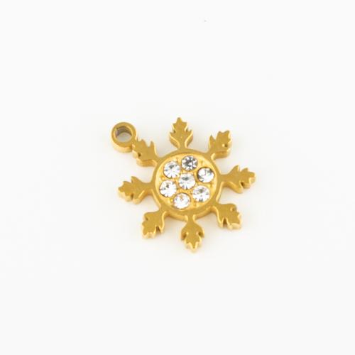 Cubic Zirconia Stainless Steel Pendant, 304 Stainless Steel, Vacuum Ion Plating, DIY & micro pave cubic zirconia, gold 