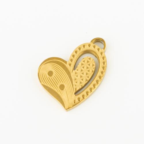 Stainless Steel Heart Pendants, 304 Stainless Steel, Vacuum Ion Plating, DIY, gold 