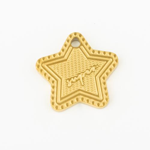 Stainless Steel Star Pendant, 304 Stainless Steel, Vacuum Ion Plating, DIY, gold 