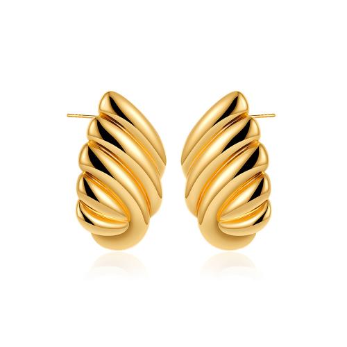 Brass Stud Earring, plated, for woman 