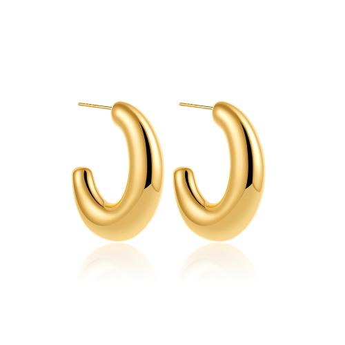 Stainless Steel Stud Earring, 304 Stainless Steel, plated, for woman, gold 