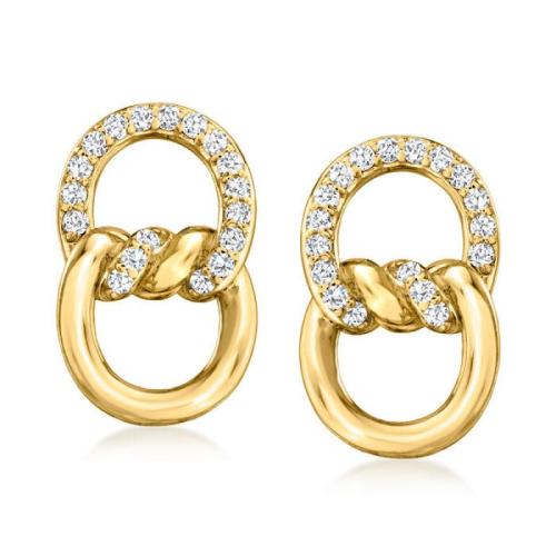 Cubic Zirconia Micro Pave Brass Earring, plated, micro pave cubic zirconia & for woman, gold 