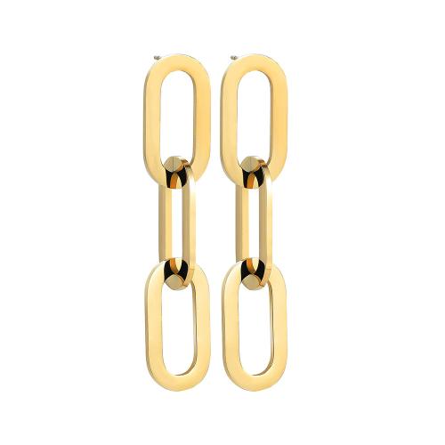 Stainless Steel Stud Earring, 304 Stainless Steel, plated, for woman, gold 