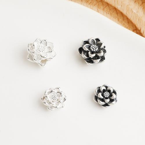 Sterling Silver Spacer Beads, 925 Sterling Silver, Lotus, DIY 