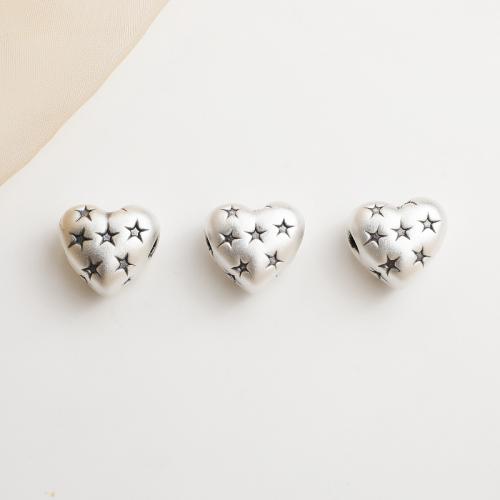 Perles intercalaires en argent , Argent sterling 925, coeur, DIY Environ 3mm, Vendu par PC