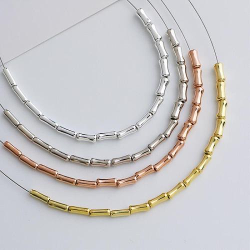 Sterling Silver Spacer Beads, 925 Sterling Silver, Bamboo, DIY 