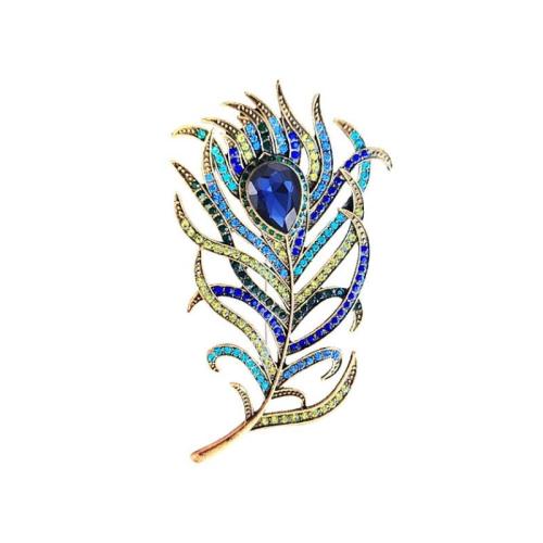 Rhinestone Zinc Alloy Brooch, for woman & with rhinestone 