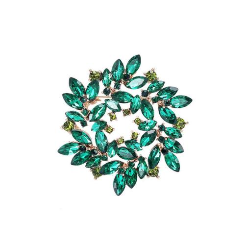 Rhinestone Zinc Alloy Brooch, for woman & with rhinestone, green 