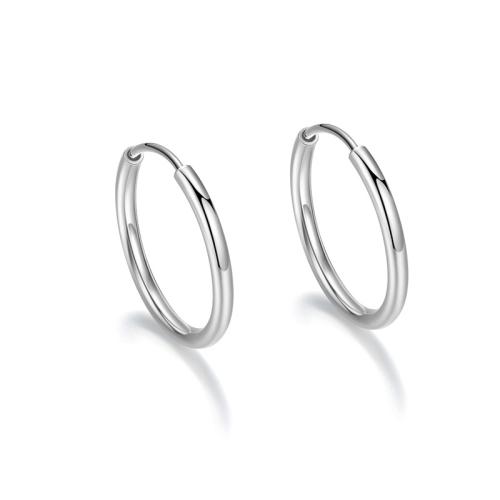 Sterling Silver Huggie Hoop Earring, 925 Sterling Silver, fashion jewelry & for woman, 20mm 