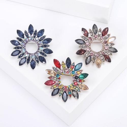 Crystal Brooch, Zinc Alloy, with Crystal, fashion jewelry & for woman & with rhinestone 