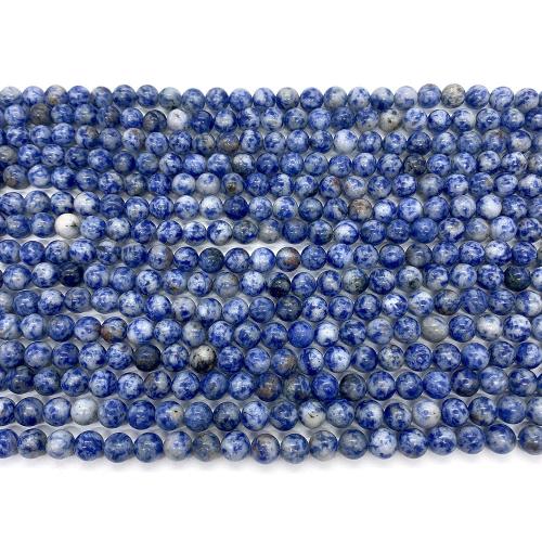 Blue Spot Beads, Round, DIY 