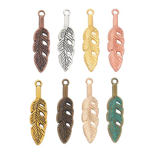 Zinc Alloy Feather Pendants, plated, DIY 