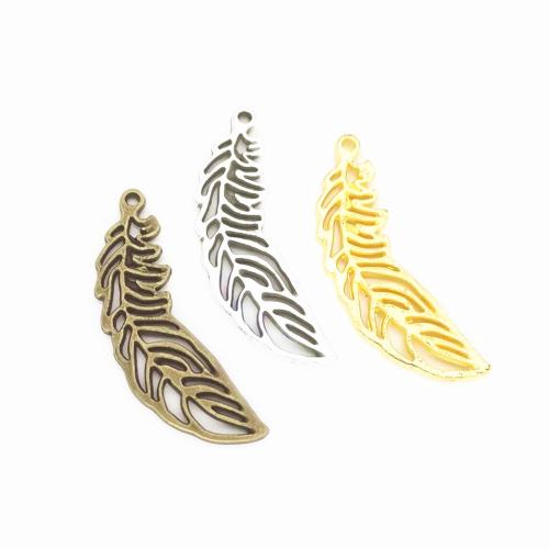 Zinc Alloy Feather Pendants, plated, DIY 