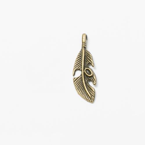 Zinc Alloy Feather Pendants, plated, DIY 