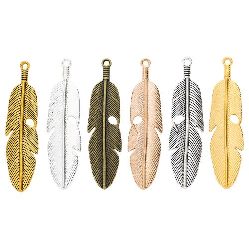 Zinc Alloy Feather Pendants, plated, DIY 