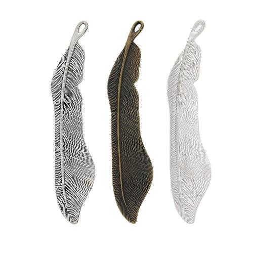 Zinc Alloy Feather Pendants, plated, DIY 