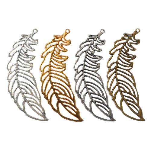 Zinc Alloy Feather Pendants, plated, DIY 