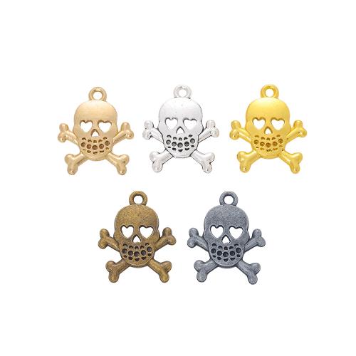 Zinc Alloy Skull Pendants, plated, DIY 