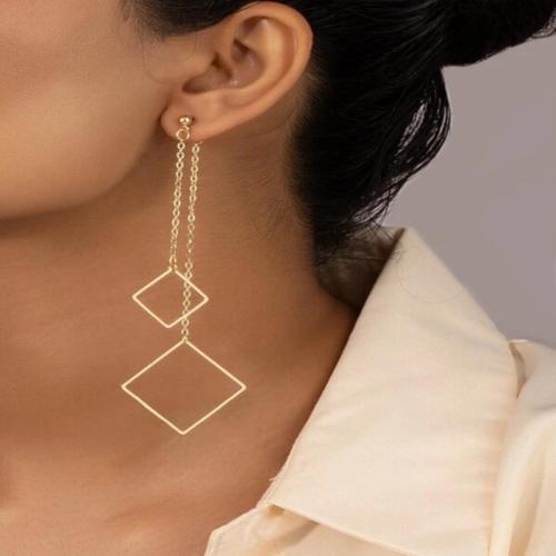 Zinc Alloy Drop Earring, gold color plated, fashion jewelry golden 