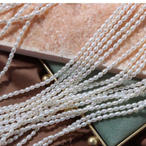 Rice Cultured Freshwater Pearl Beads, DIY white Approx 38 cm [