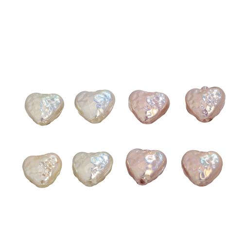 Glass Pearl Beads, Heart, plated, DIY 12mm 