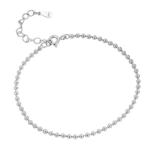 Sterling Silber Armbänder, 925 Sterling Silber, mit Verlängerungskettchen von 3CM, für Frau, Silberfarbe, Länge:ca. 15.5 cm, verkauft von PC