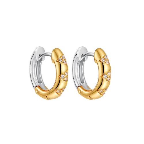 Cubic Zirconia Micro Pave Brass Earring, plated, micro pave cubic zirconia & for woman 