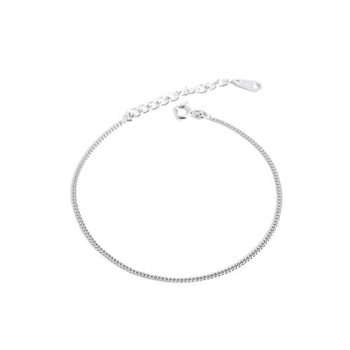 Sterling Silber Armbänder, 925 Sterling Silber, mit Verlängerungskettchen von 3CM, für Frau, Silberfarbe, Länge:ca. 15 cm, verkauft von PC