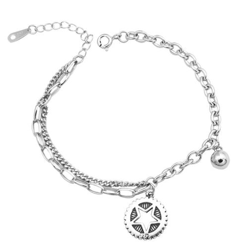 Sterling Silver Bracelets, 925 Sterling Silver, with 3CM extender chain, for woman, silver color Approx 16 cm 