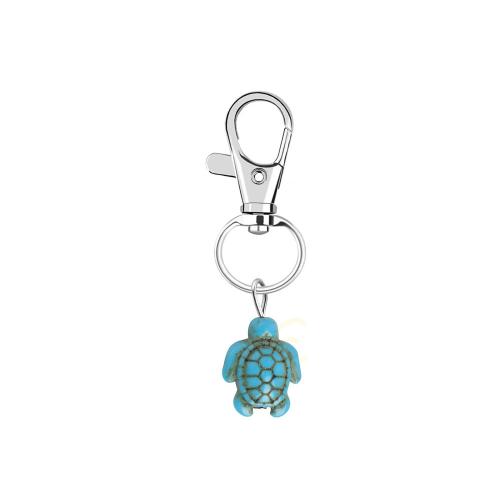 Zinc Alloy Key Clasp, with turquoise, portable & multifunctional 