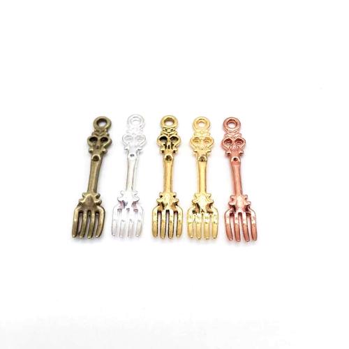 Zinc Alloy Jewelry Pendants, Fork, plated, DIY 