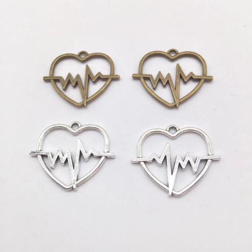 Zinc Alloy Heart Pendants, plated, DIY 