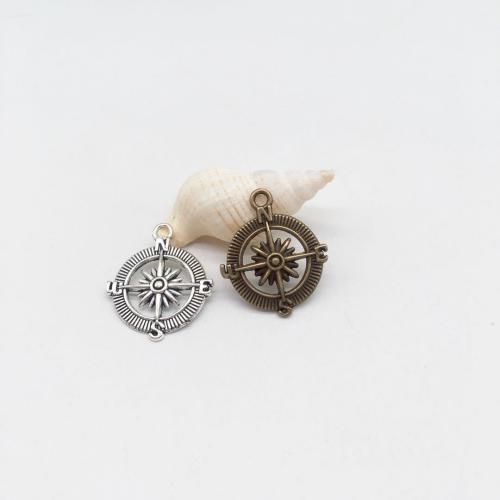 Zinc Alloy Jewelry Pendants, Compass, plated, DIY 25mm 