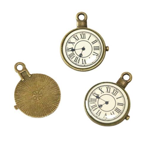 Zinc Alloy Jewelry Pendants, Clock, antique bronze color plated, DIY 