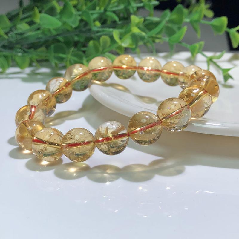 Citrine Bracelet, Round, natural, different size for choice & for woman, Grade AAA, Length:Approx 7.5 Inch, Sold By Strand