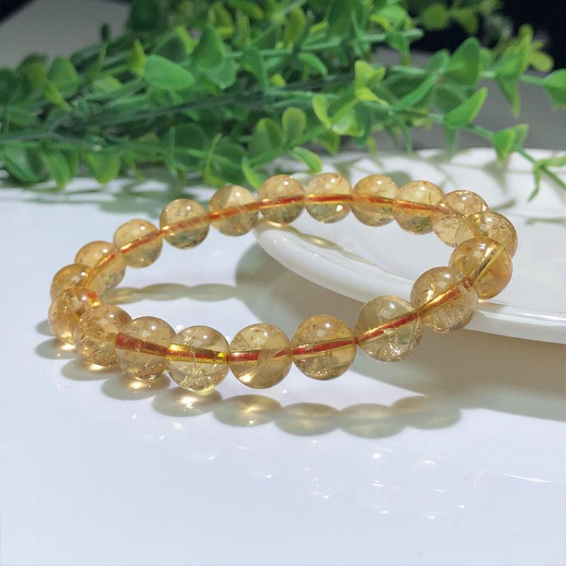 Citrine Bracelet, Round, natural, different size for choice & for woman, Grade AAA, Length:Approx 7.5 Inch, Sold By Strand