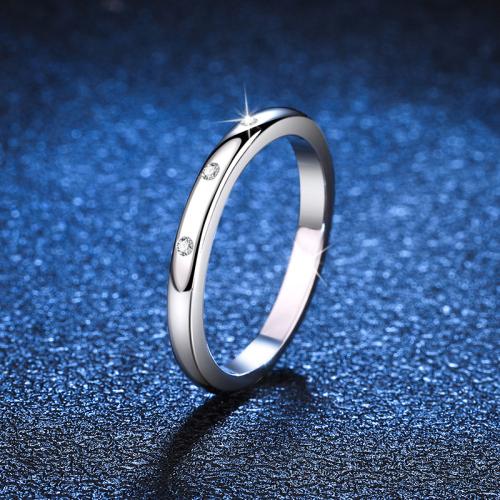 925 Sterling Silver Finger Ring, with Moissanite & for woman, US Ring .5-9 