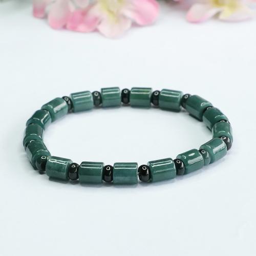 Jadeite Bracelet, folk style & for woman, beads length 7mm Approx 6-8 Inch 