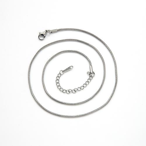 Stainless Steel Snake Chain, 304 Stainless Steel, with 1.97inch extender chain, plated, fashion jewelry & DIY & for woman 1.5mm,45+5cm Approx 17.72 Inch 