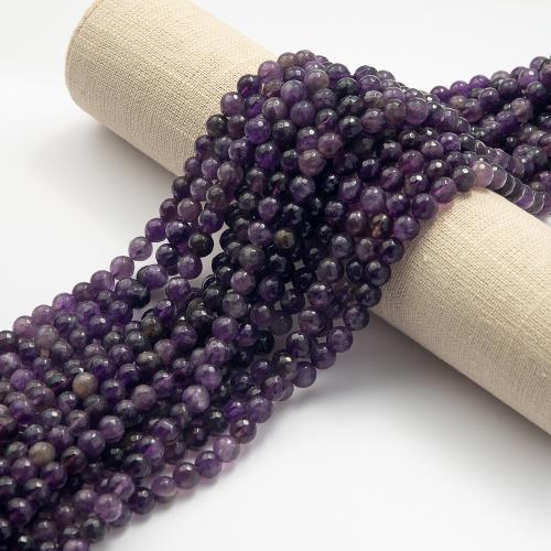 Natural Amethyst Beads, Round, DIY, purple, 8mm Approx 38 cm, Approx 